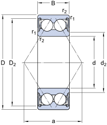 SKF Angular Contact Ball Bearings,double row