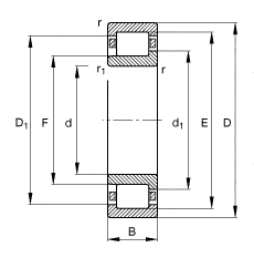 FAG Cylindrical roller bearings drawing